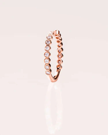 Rose Gold Wedding Band Solitaire Ring Matching Band Gift For Her
