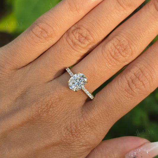 2.00 CT Oval Cut Moissanite Engagement Ring Celebrity Ring Dainty Ring Promise Ring For Her