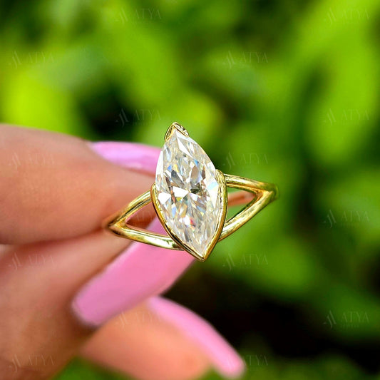 2.00 CT Marquise Cut Split Shank Moissanite Engagement Ring Wedding Gift Ring Anniversary Ring For Her