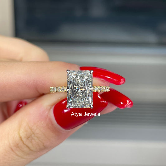 2.50 CT Radiant Cut Lab Grown Diamond  Engagement Ring
