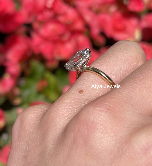 2.50 CT Emerald Cut Lab Grown Diamond  Engagement Ring