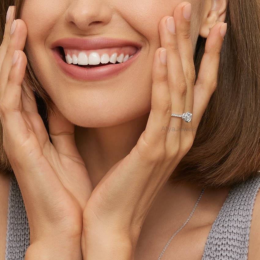 2.00 CT Cushion Cut Lab Grown Diamond Engagement Ring