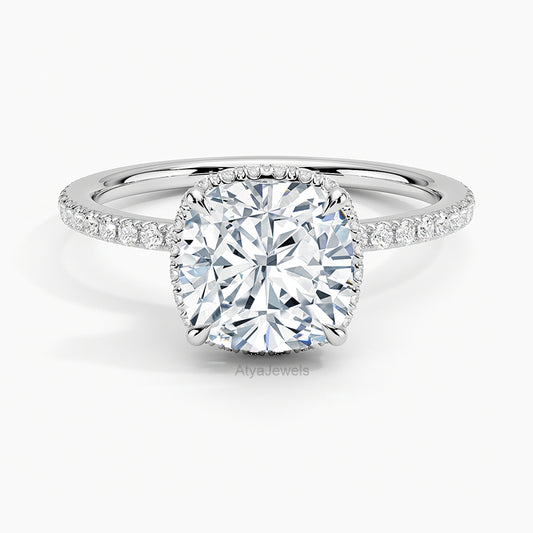 2.00 CT Cushion Cut Lab Grown Diamond Engagement Ring
