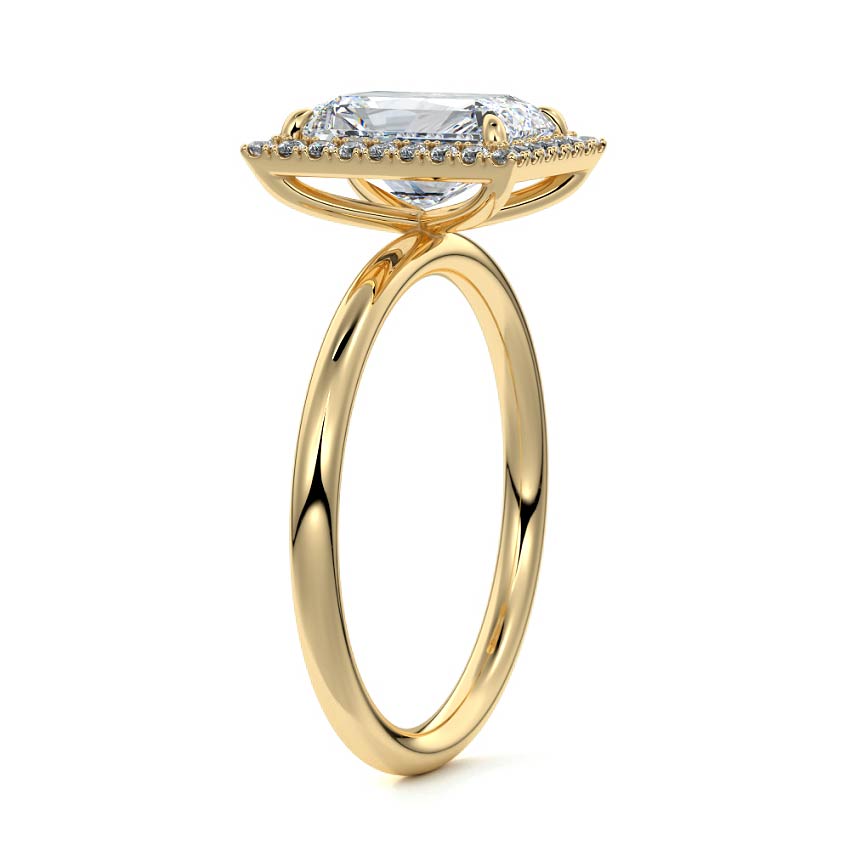 2.50 CT Radiant Cut Lab Created Diamond Solitaire Halo Engagement Ring