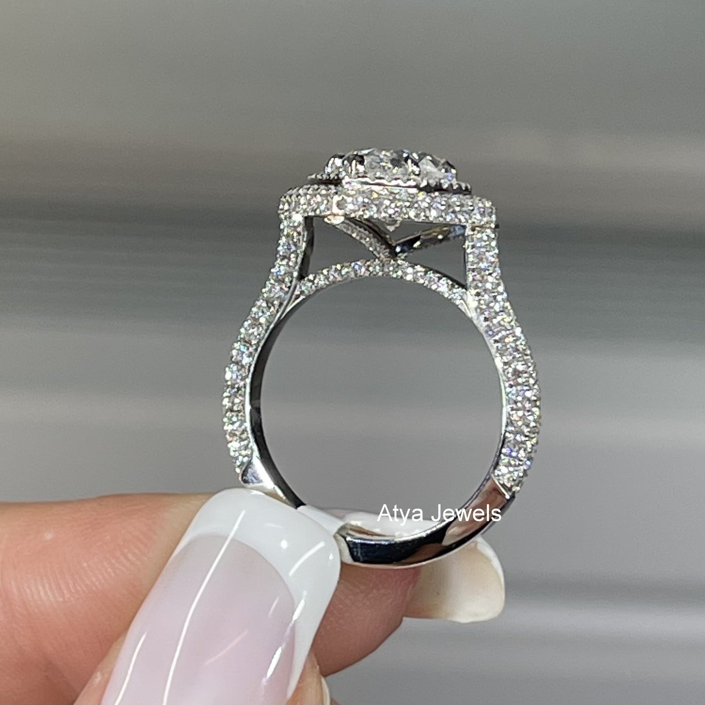 3.00 CT Pear Cut Lab Grown Diamond Engagement Ring
