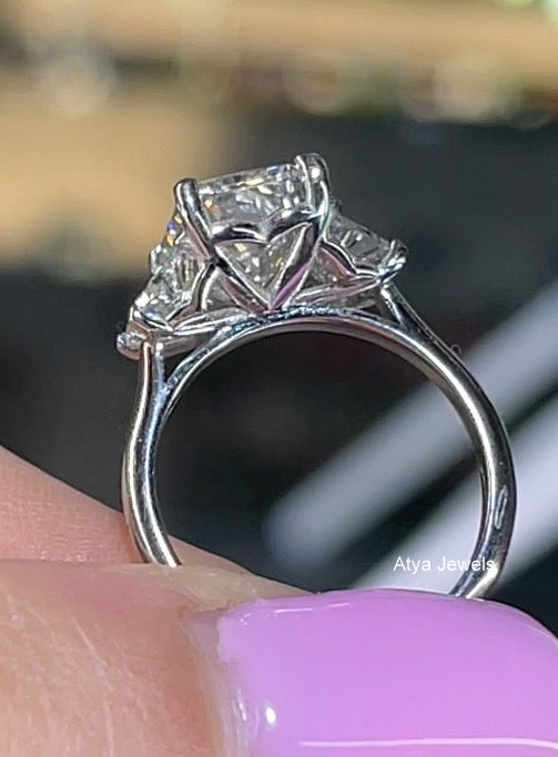 3.50 CT Radiant Cut Lab Grown Diamond Engagement Ring