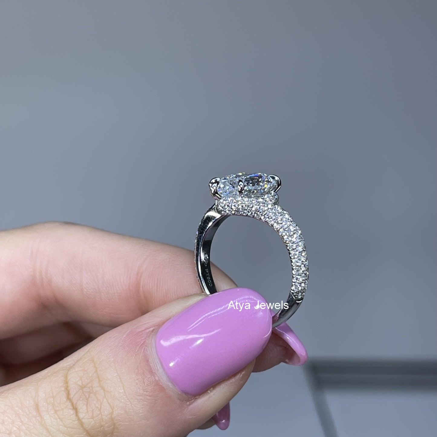 3.00 CT Pear Cut Lab Grown Diamond Engagement Ring