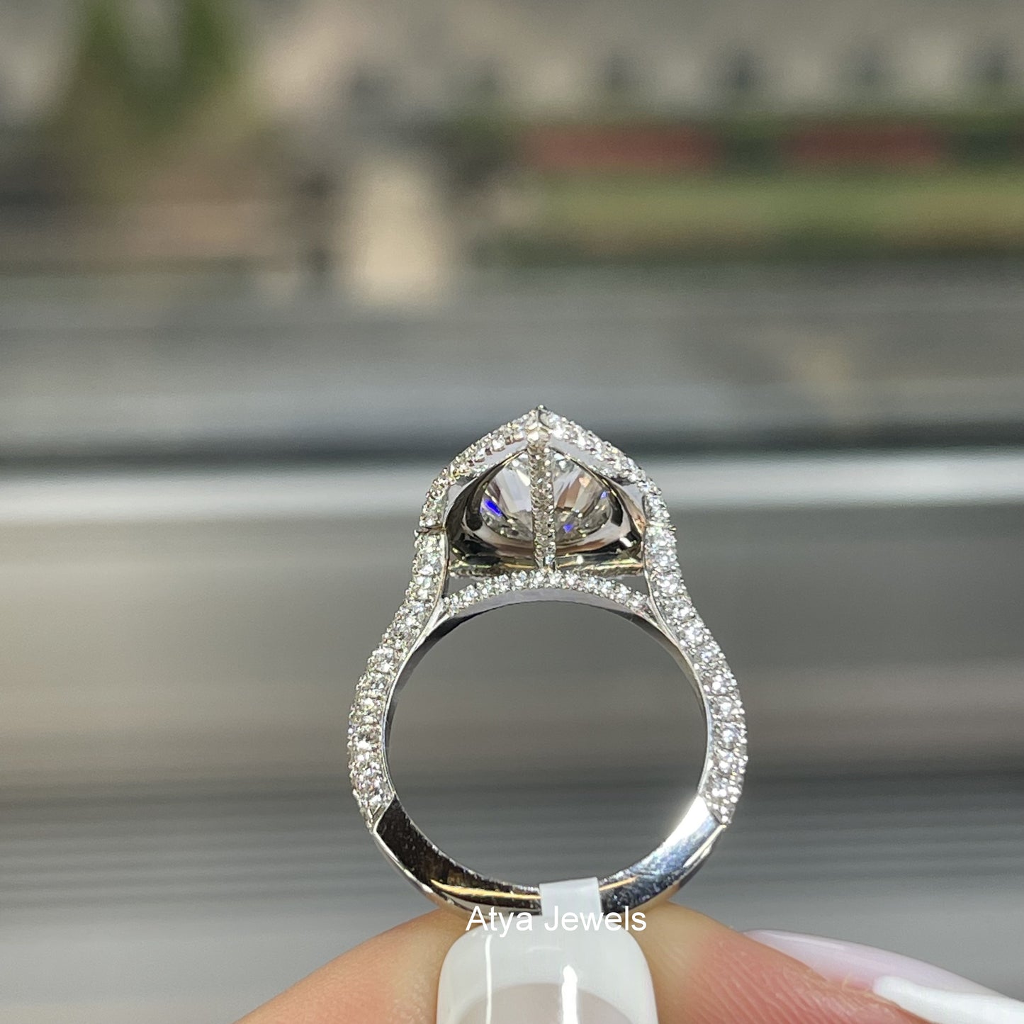 3.00 CT Pear Cut Lab Grown Diamond Engagement Ring