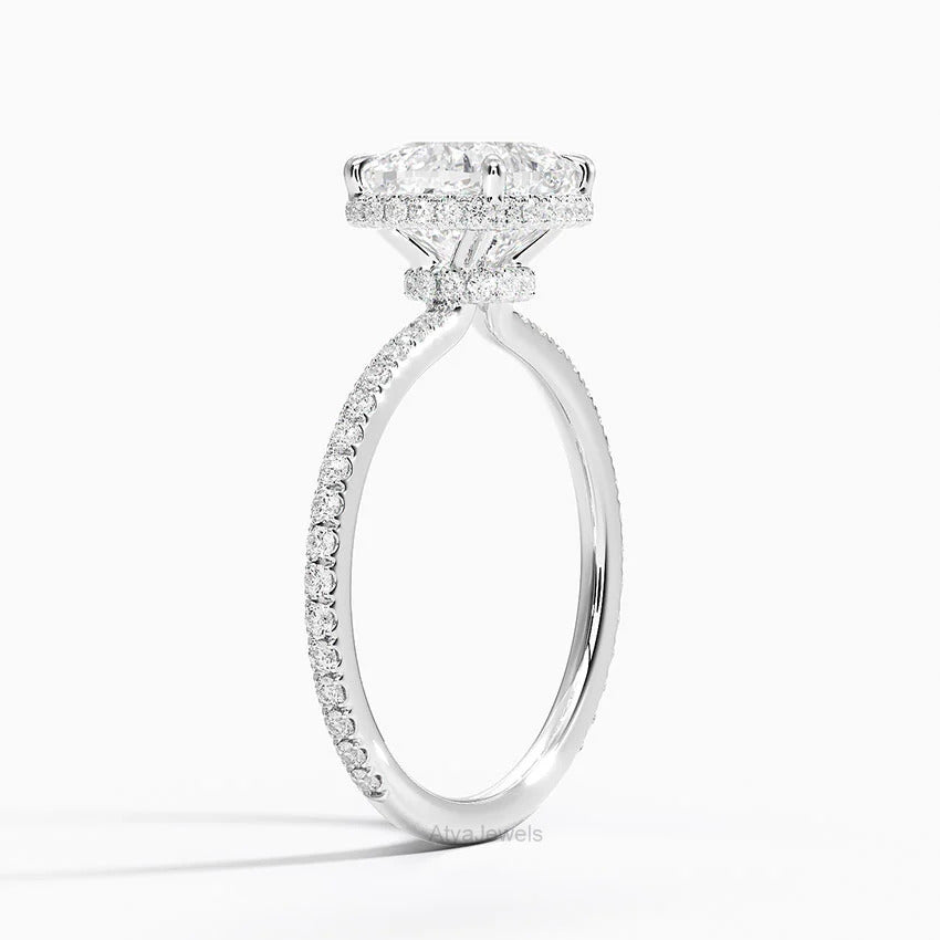2.00 CT Cushion Cut Lab Grown Diamond Engagement Ring
