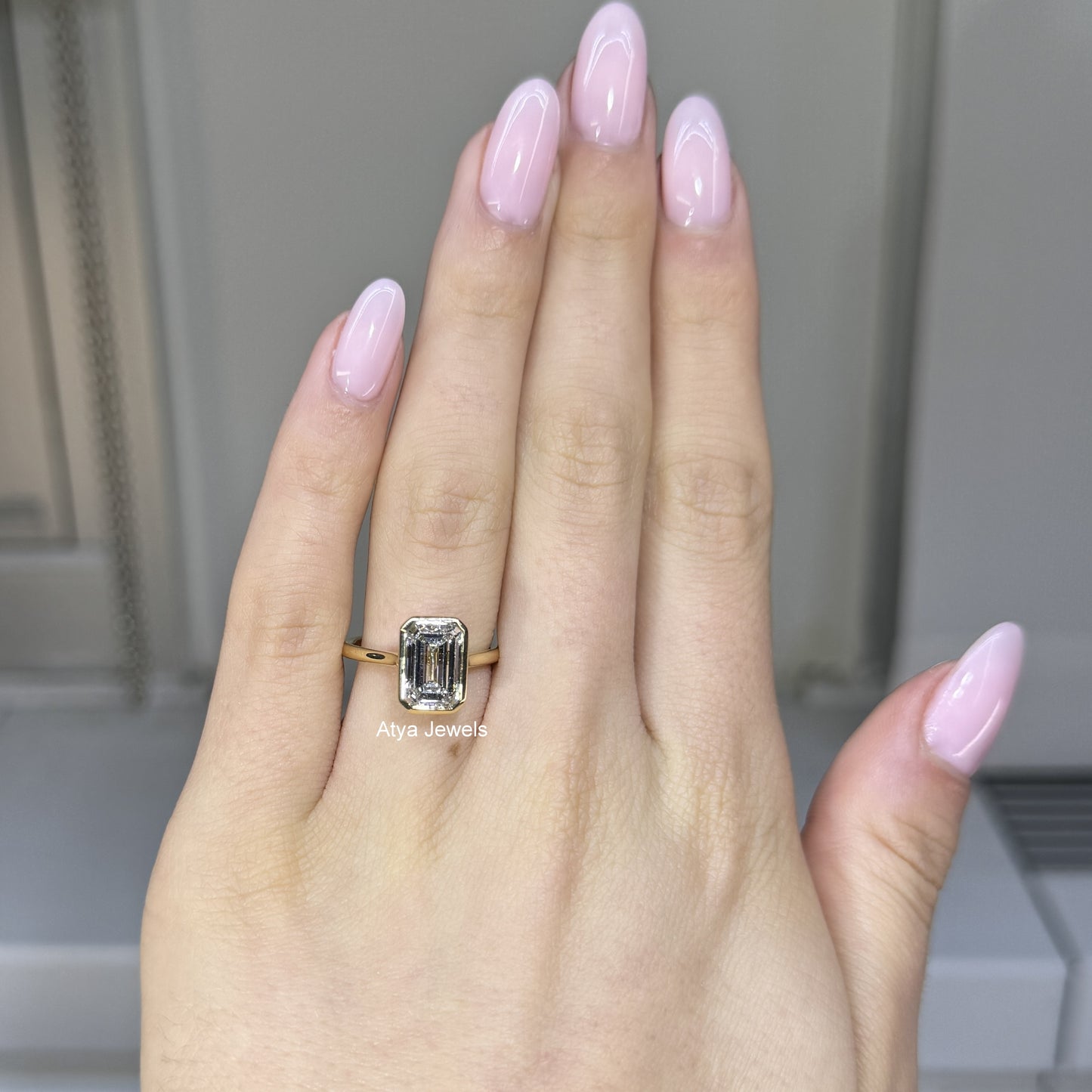 2.50 CT Emerald Cut Lab Grown Diamond Engagement Ring