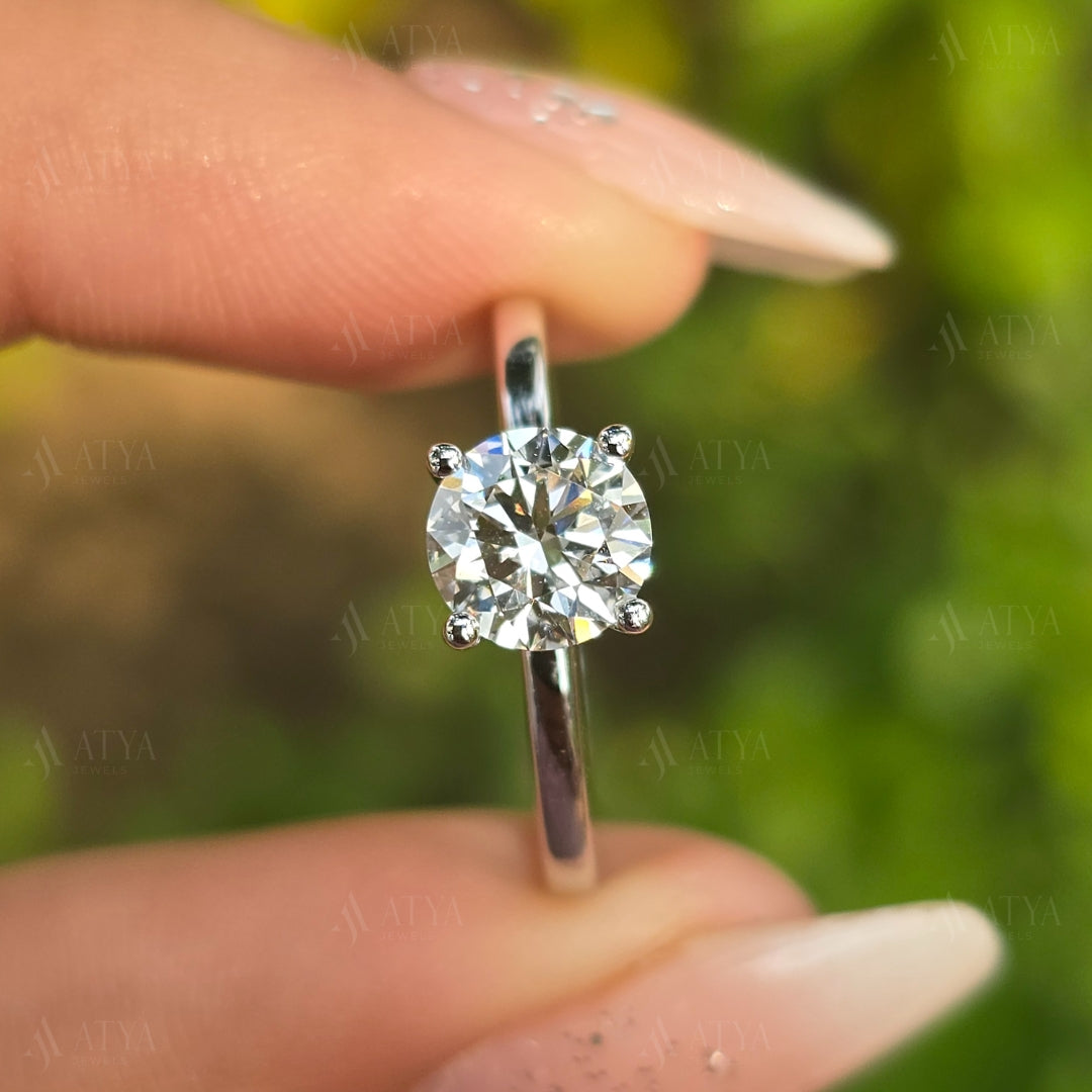 1.50 CT Round Cut Solitaire Engagement Ring Simple Proposel Ring Minimalist Ring For Gift