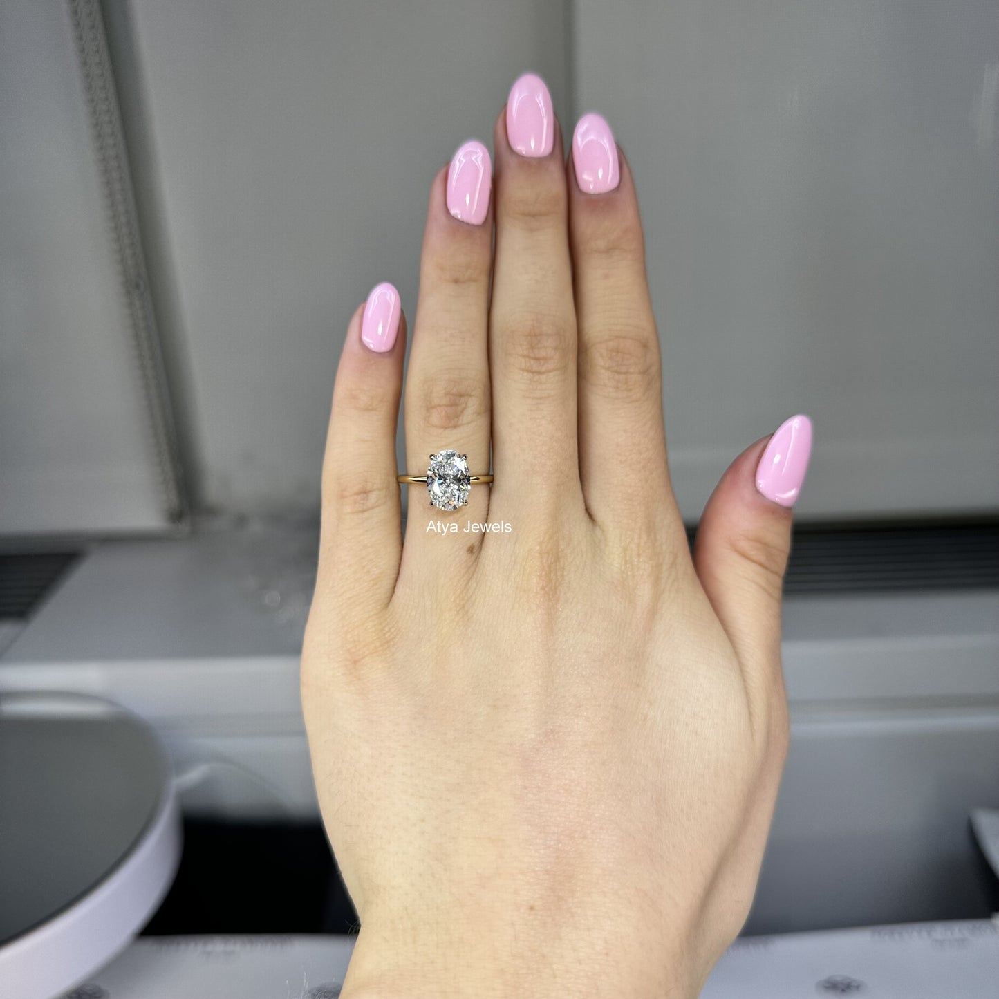 2.50 CT Oval Cut Lab Grown Diamond Engagement Ring