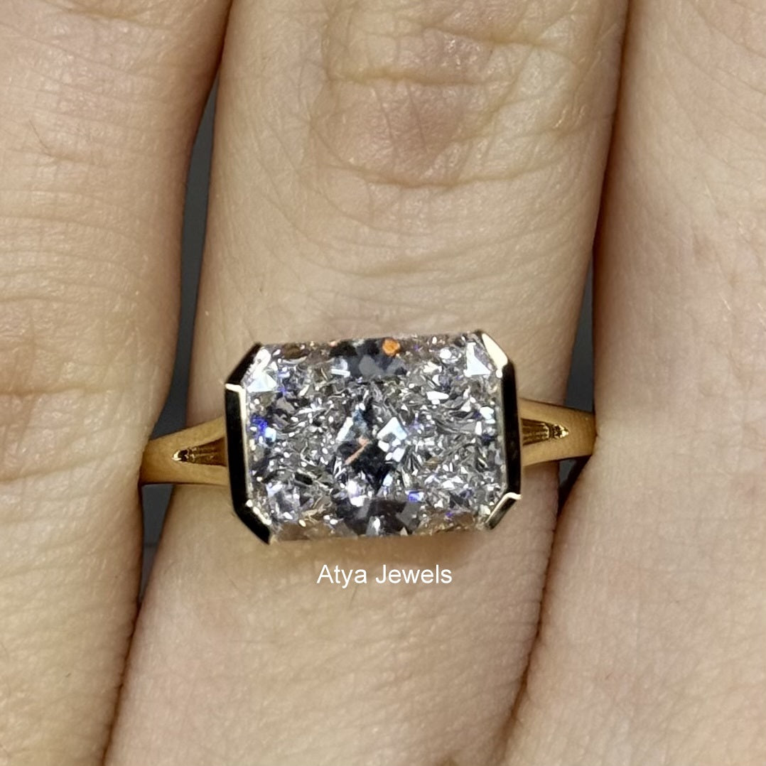 2.50 CT Radiant Cut Lab Grown Diamond Engagement Ring