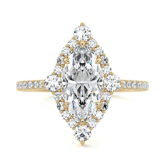 2.00 CT Marquise Cut Certified Lab Grown Diamond Halo Engagement Ring Gifts