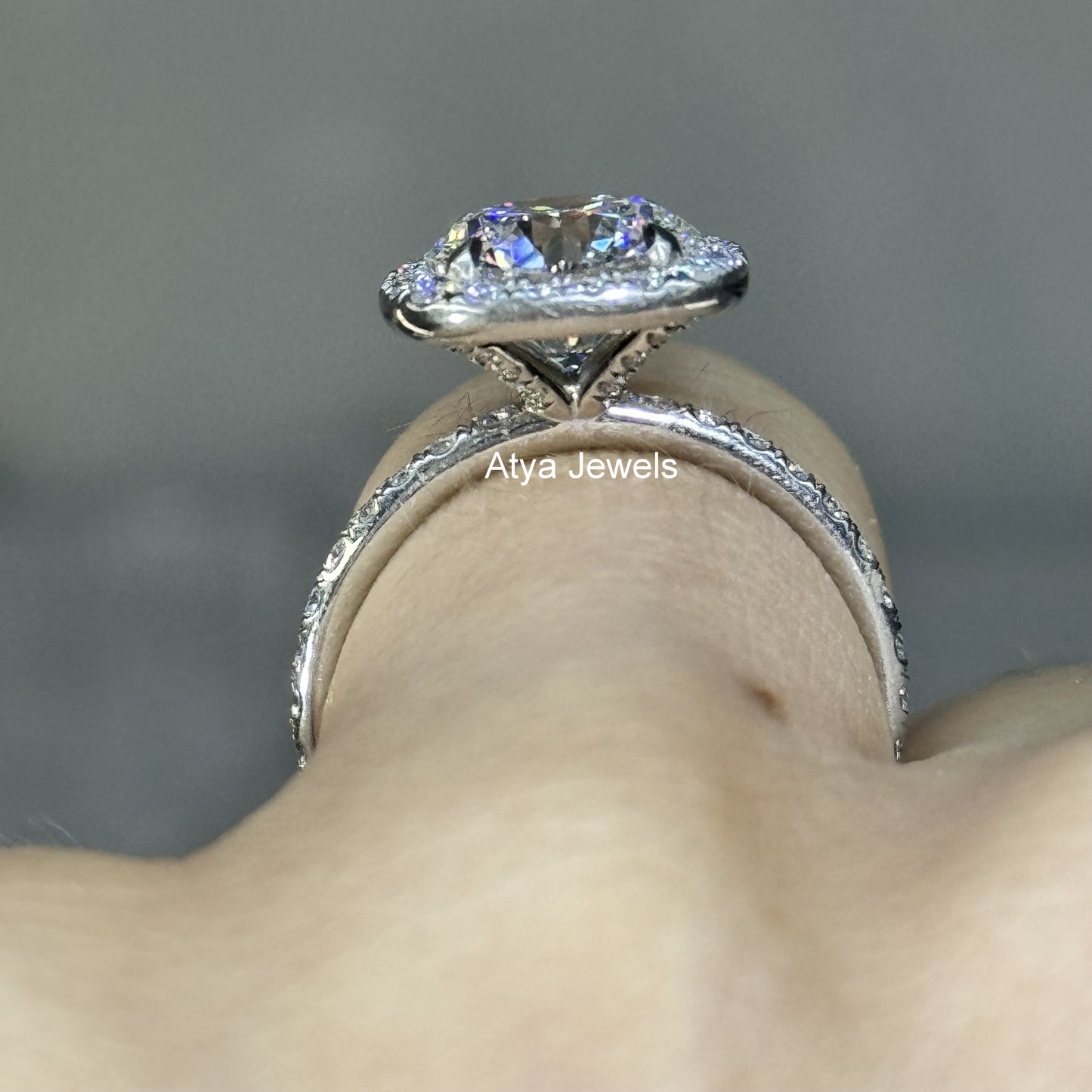 3.00 CT Round Cut Lab Grown Diamond Engagement Ring