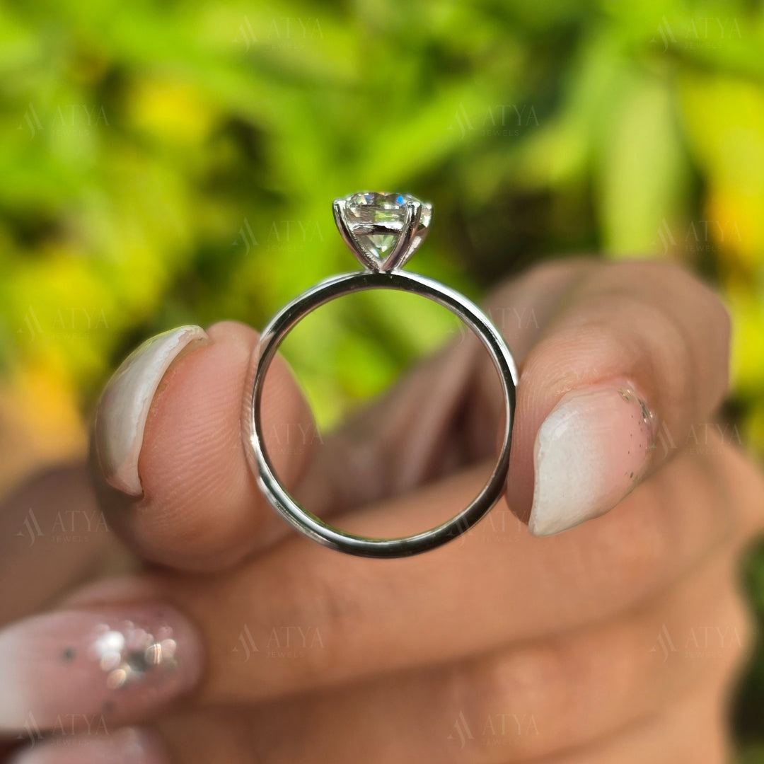 1.50 CT Round Cut Solitaire Engagement Ring Simple Proposel Ring Minimalist Ring For Gift