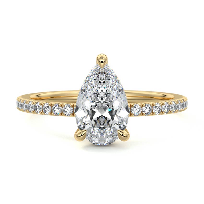 2.00 CT Pear Cut Lab Diamond Solitaire Engagement Ring