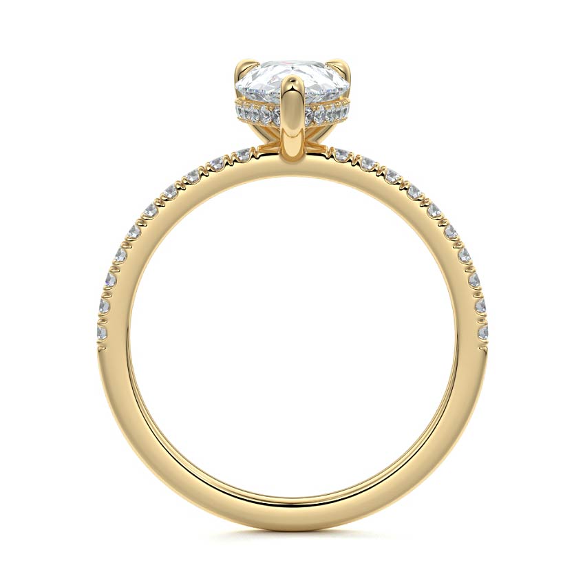 2.00 CT Pear Cut Lab Diamond Solitaire Engagement Ring