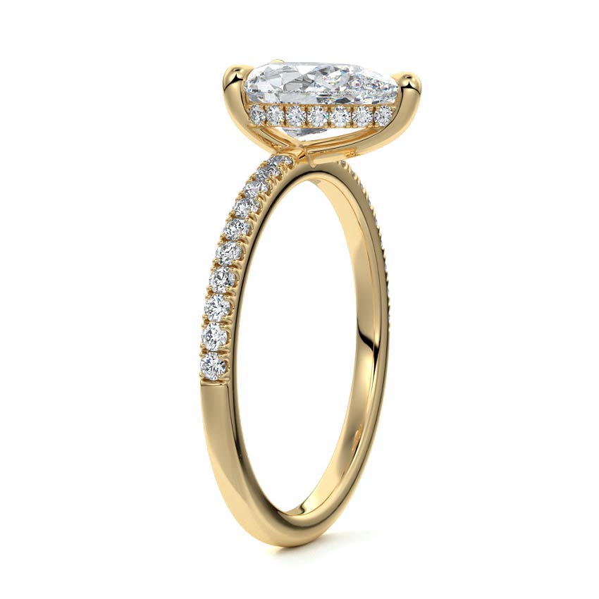 2.00 CT Pear Cut Lab Diamond Solitaire Engagement Ring