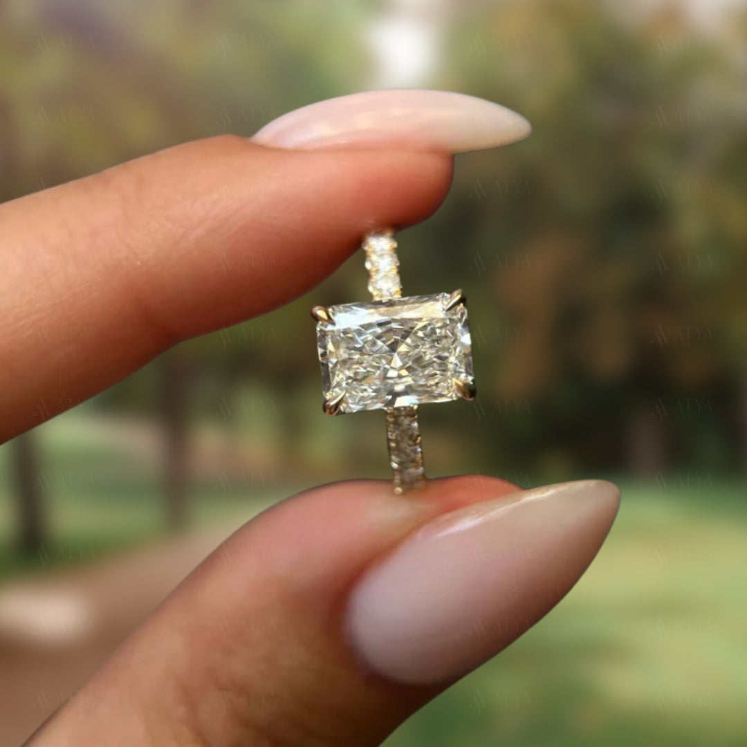 2.00 CT Radiant Cut Hidden Halo Lab-Grown Diamond Ring