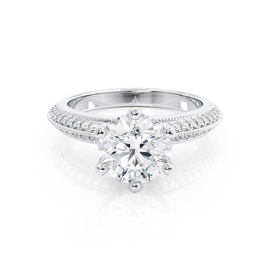 1.50 CT Round Cut Moissanite Engagement Ring
