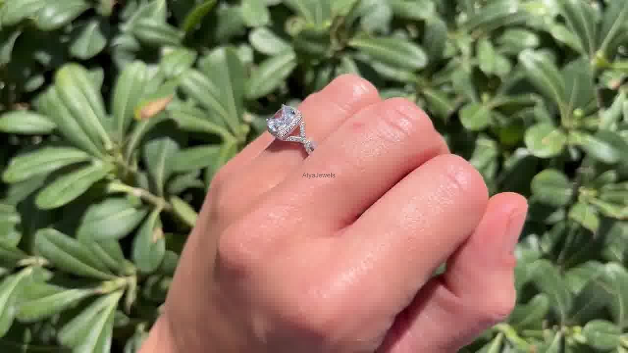 2.00 CT Cushion Cut Moissanite Wedding Ring