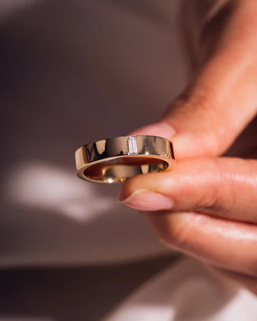 Baguette Cut Rose Gold Simple Wedding Band For Women Wedding Gifts
