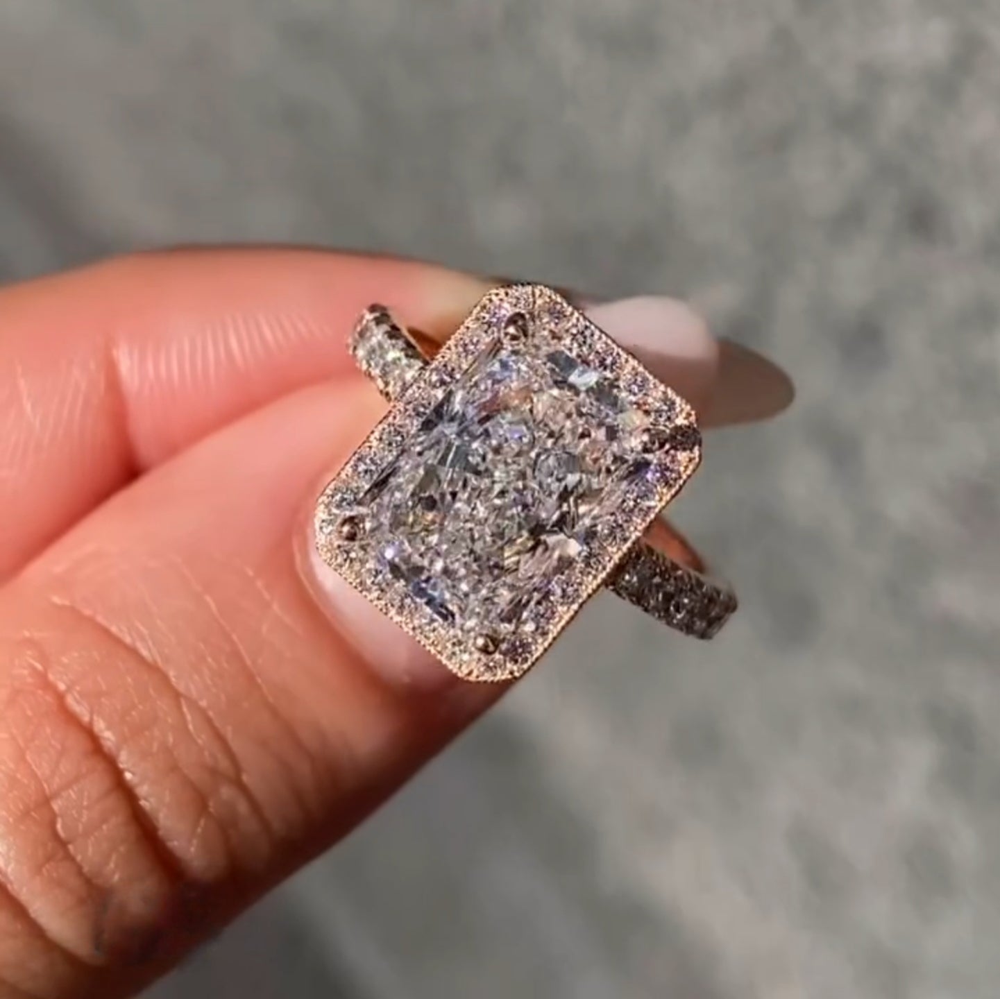 CT Radiant Cut Moissanite Engagement Ring