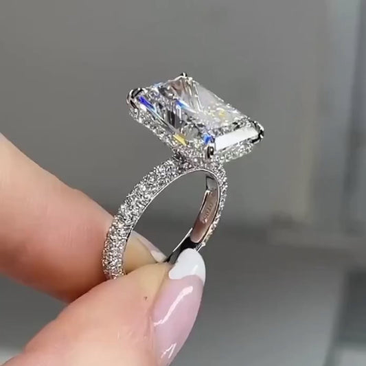 3.50 CT Radiant Cut Moissanite Engagement Ring