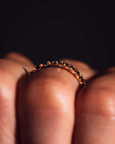 Bezel Set Round Brilliant Cut Lab Grown Diamond Art Deco Wedding Band