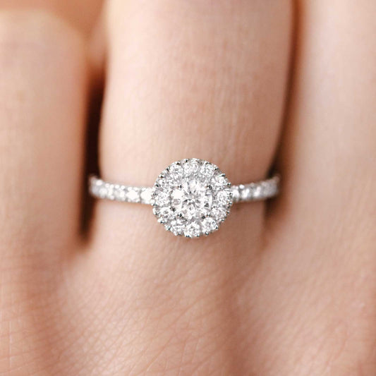 1.50 CT Round Cut Moissanite Engagement Ring