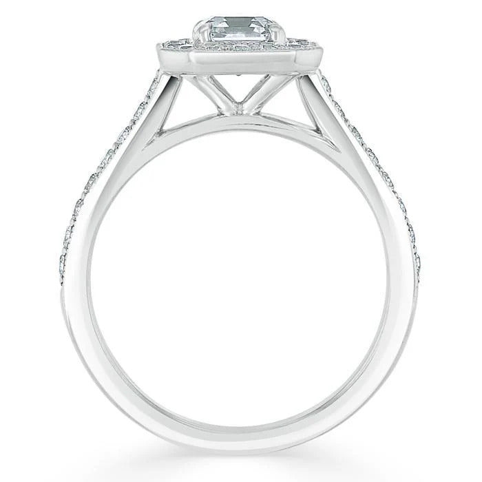 1.50 CT Asscher Cut Moissanite Engagement Ring