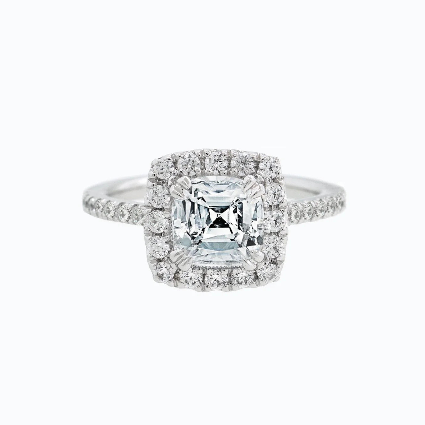1.50 CT Cushion Cut Moissanite Engagement Ring