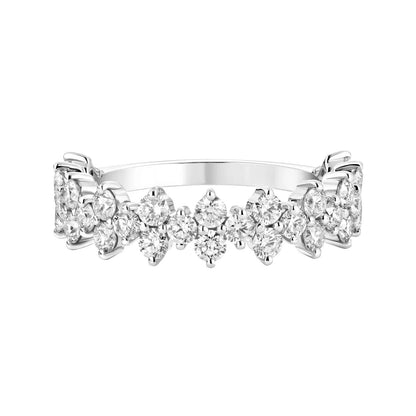 1.50 TCW ROUND SHAPED MOISSANITE CLUSTER WEDDING BAND