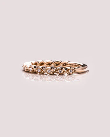 Art Deco Engagement Wedding Band 14K Rose Gold Anniversary Gifts