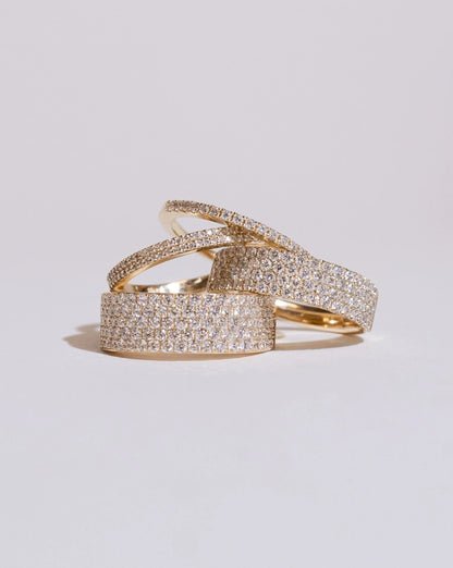 0.40 TCW Round Cut Moissanite Double Row Diamond Wedding Band