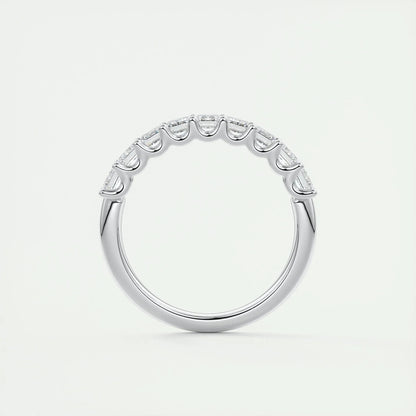 1.50 TCW EMERALD CUT HALF ETERNITY MOISSANITE BRIDAL WEDDING BAND