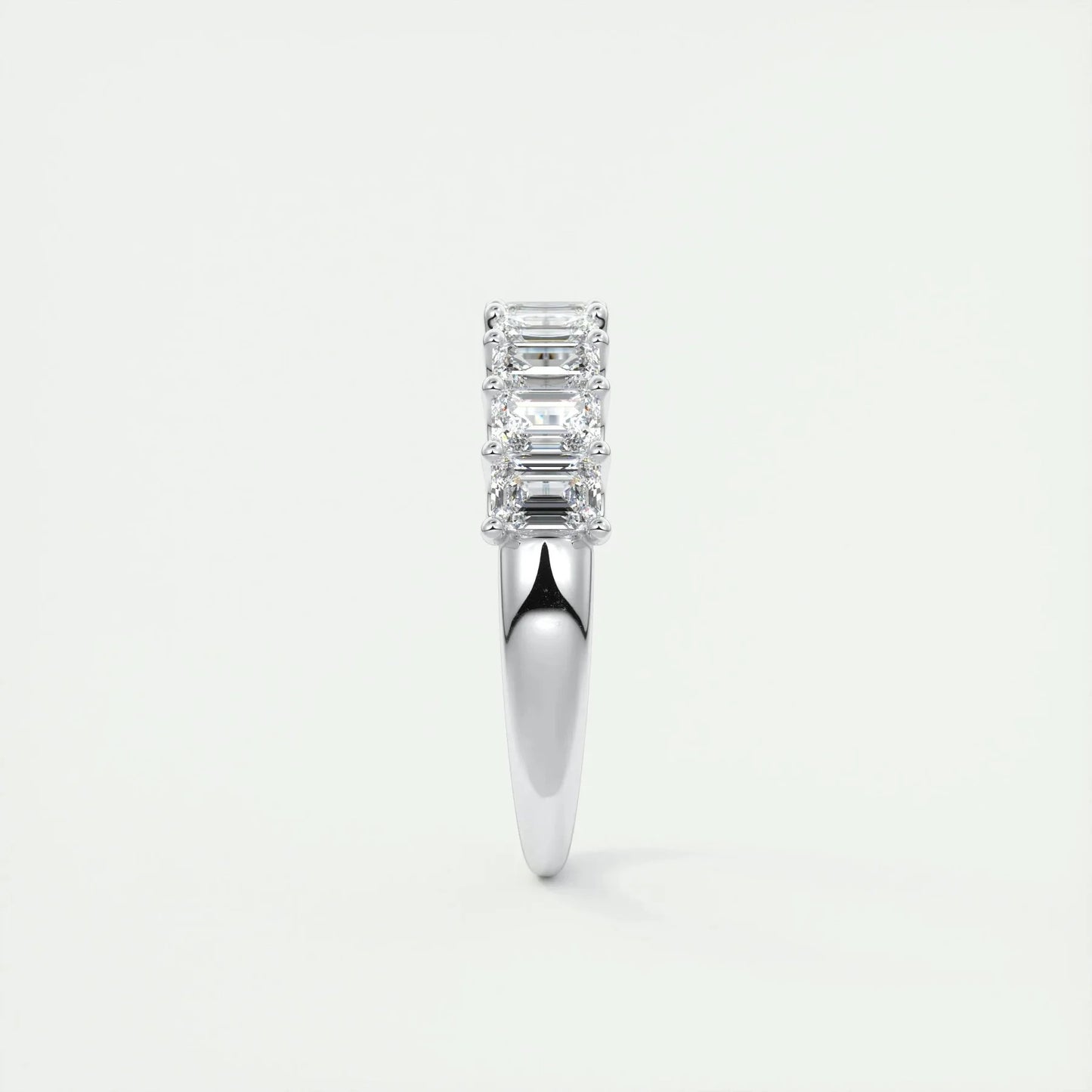 1.50 TCW EMERALD CUT HALF ETERNITY MOISSANITE BRIDAL WEDDING BAND