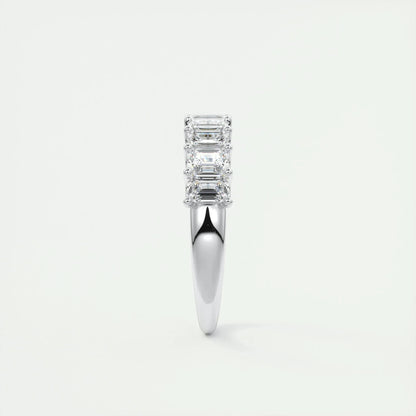 1.50 TCW EMERALD CUT HALF ETERNITY MOISSANITE BRIDAL WEDDING BAND
