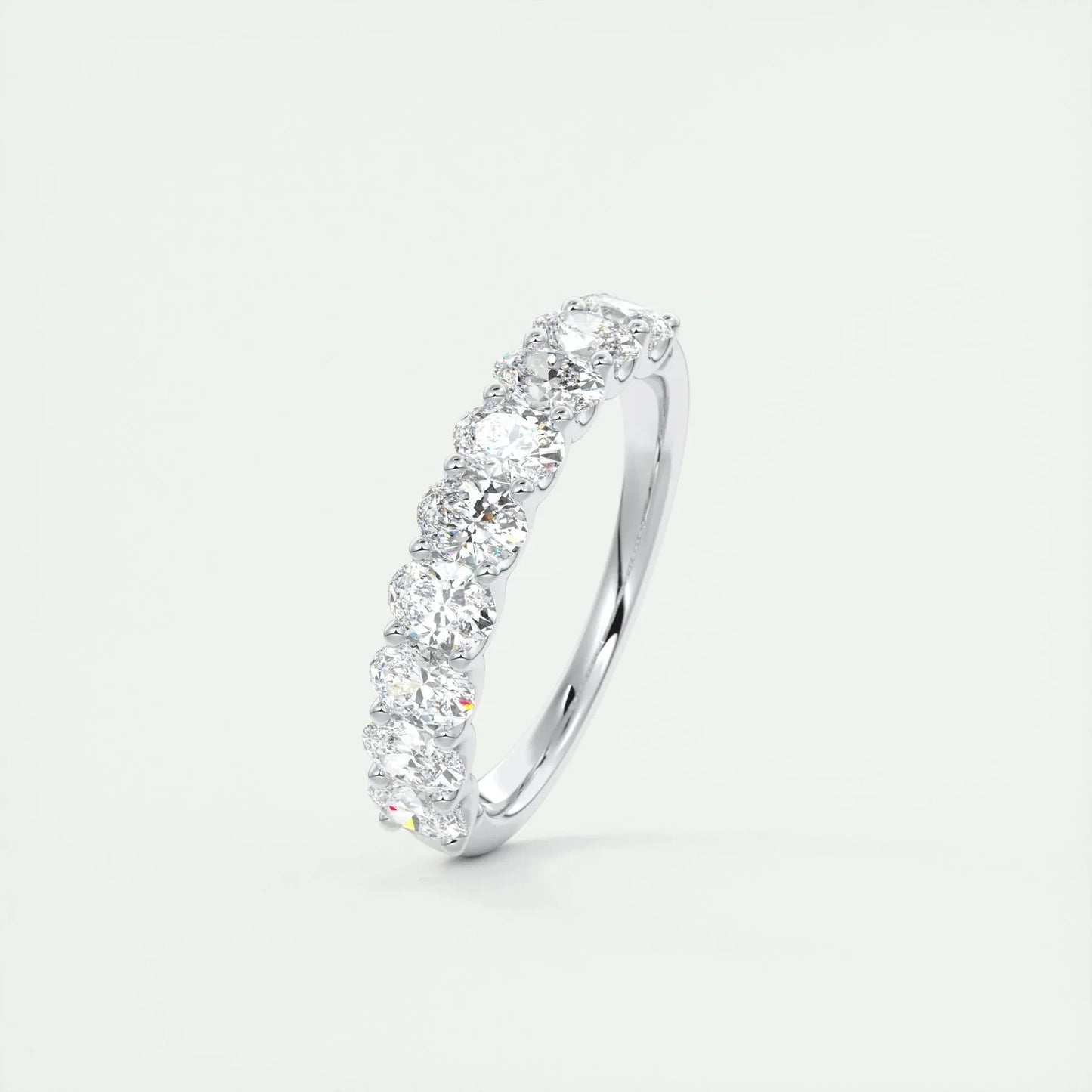 1.00 TCW Oval Cut Moissanite Bridal Wedding Band