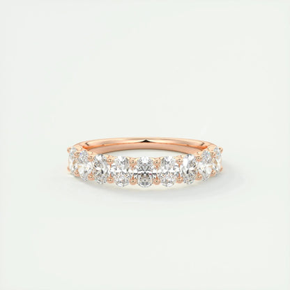 1.00 TCW Oval Cut Moissanite Bridal Wedding Band