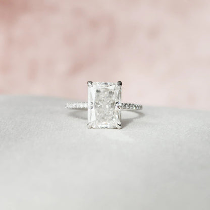 3.50 CT Radiant Cut Hidden Halo Engagement Ring