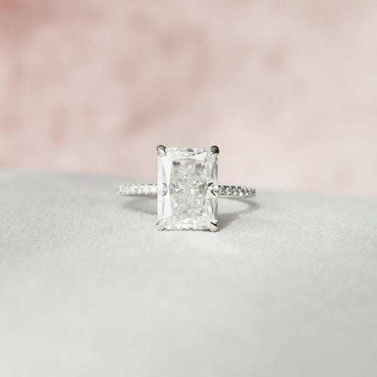 3.50 CT Radiant Cut Hidden Halo Engagement Ring