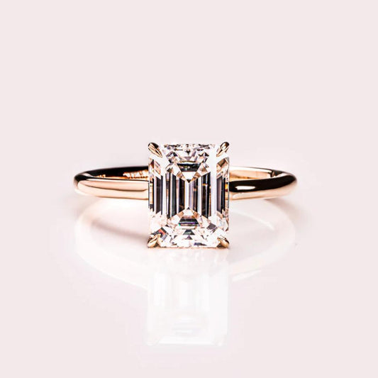 3.00 CT Emerald Cut Moissanite Engagement Ring