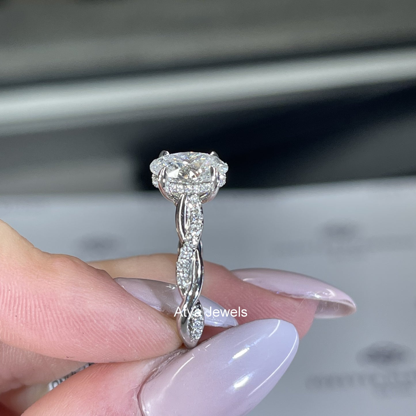 2.00 CT Oval Cut Lab Grown Diamond Engagement Ring