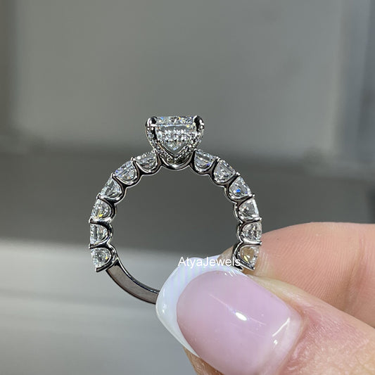 2.50 CT Radiant Cut Lab Grown Diamond Engagement Ring