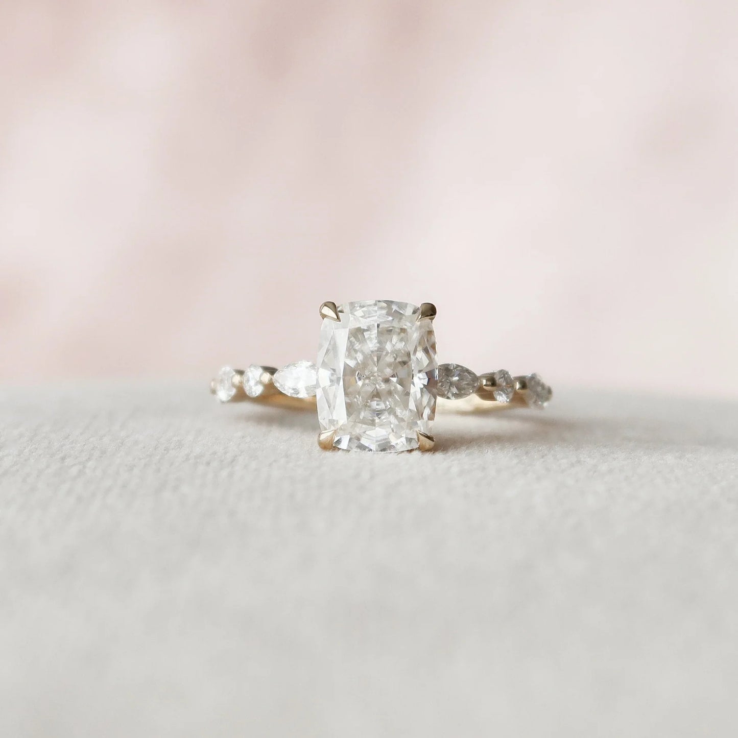 2.50 CT Cushion Cut Moissanite Engagement Ring