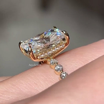 3.00 CT Radiant Cut Moissanite Engegament Ring