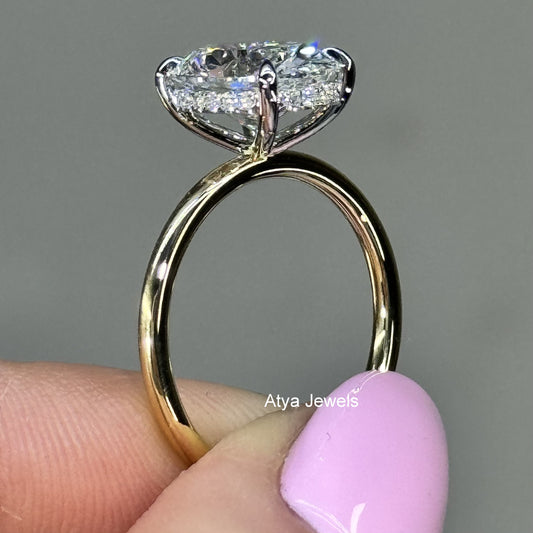 2.50 CT Oval Cut Lab Grown Diamond  Engagement Ring