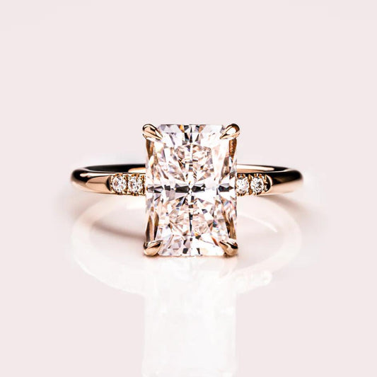 3.00 CT Radiant Cut Moissanite Wedding Ring